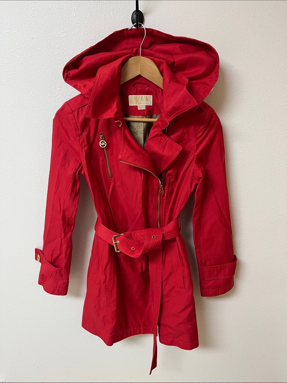 Michael Kors Hooded Trench/rain Coat with Belt - Women's Jacket size Xs